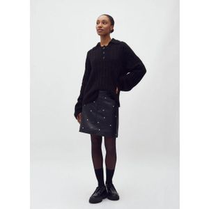 MbyM - Altari-M - Minirok - Zwart - A-lijn met Zilverkleurige Studs