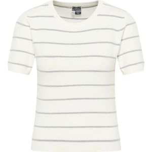 DreiMaster - Bridgeport - Trui met Korte Mouwen - Wit Grijs Gemêleerd