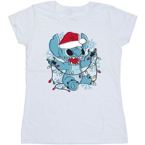 Li-cense Disney dames lilo and stitch kerstlichtjes schets katoenen t-shirt