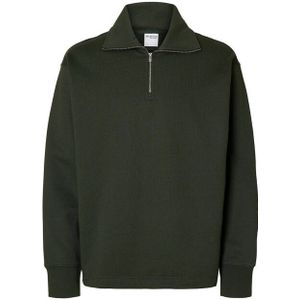 Katoenen Sweatvest - Relaxed Fit - Gespreide Kraag - Kwartrits