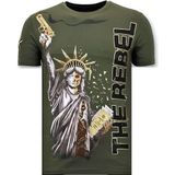 Local Fanatic T-shirt met rhinestone the rebel