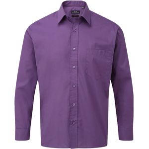 Premier Heren popeline overhemd met lange mouwen