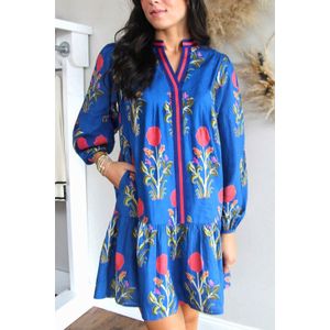 Bloemenprint V-hals Jurk