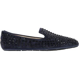 Jimmy Choo Studded Instappers in Marineblauw Suède