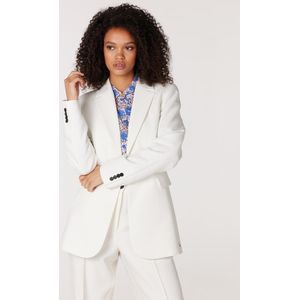 JANSEN AMSTERDAM Wq238 woven blazer with long sleeve winter white