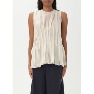 Geplooide Katoenen Mouwloze Top