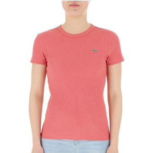 Lacoste - Krokodil T-shirt - Roze - Dames - Katoen