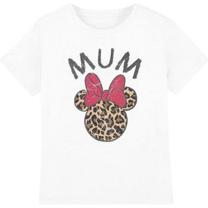 Disney Kinderen/kinderen mama minnie mouse luipaardprint moederdag t-shirt