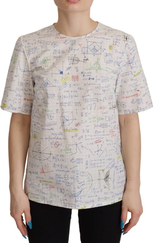 Dolce & Gabbana - Algebra Print - T-shirt - Wit - Dames - Katoen