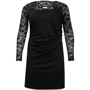 KAFFE - Kcindi - Jurk - V Hals - Lange Mouwen - Bewerkt met Kant