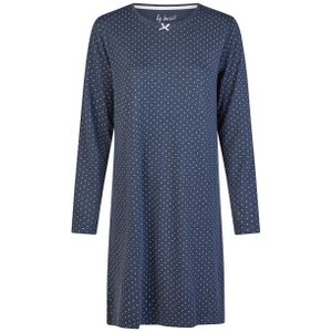 By Louise Dames nachthemd interlock lange mouw donker gestipt