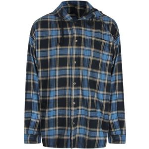 Diesel - Capuchonoverhemd - Dieselblauw - Geruit - Zwart