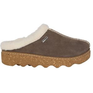 Rohde Foggia-D - Dames Slof - Taupe - 100% Lamswol - Antislip Zool