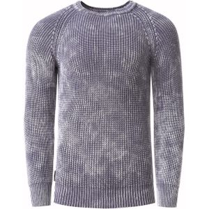 Rusty Neal - Gebreide Trui - Vintage Look - Grijs - 50% Polyacryl, 50% Katoen