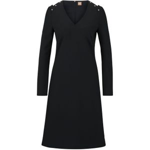 BOSS - Dariva - Damesjurk - Zwart - Knielengte