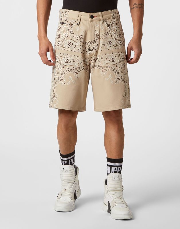 Philipp Plein - Korte Broeken - Beige - Denim - Bermuda