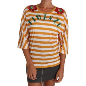 Dolce & Gabbana Dames Witte Oranje FIRENZE Top T-shirt