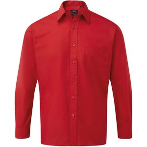 Premier Heren popeline overhemd met lange mouwen