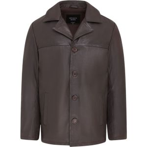 Loxton - Bruin - Leren Blazerjack - Heren - 4 Knopen