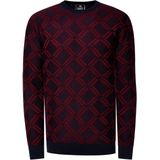 Rusty Neal - Gebreide Trui - Fijn - Ruitpatroon - Ronde Hals