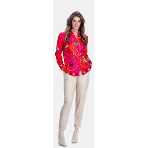 Mucho Gusto - Blouse Francis Bay - Rood en Fuchsia - Western Print Luxe