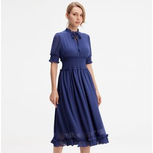 Chiffon - Jurk - Cocktailjurken - Met Korrels en Kleine Ruches