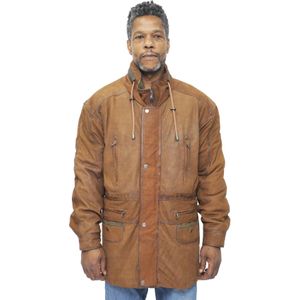 Heren - Parka Jas - Groen - Winnipeg - Nubuck Lederen