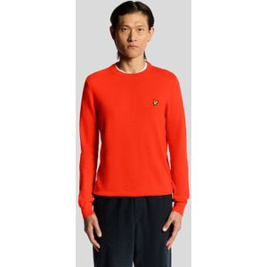 Lyle & Scott - Katoenen Merino Ronde Hals Trui - Rood
