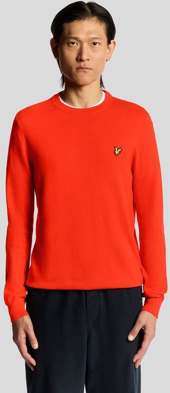 Lyle & Scott - Katoenen Merino Ronde Hals Trui - Rood