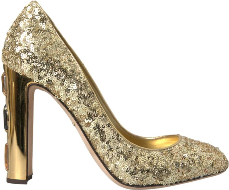 Dolce & Gabbana - Pumps - Geel - Pailletten - Gouden Kristal