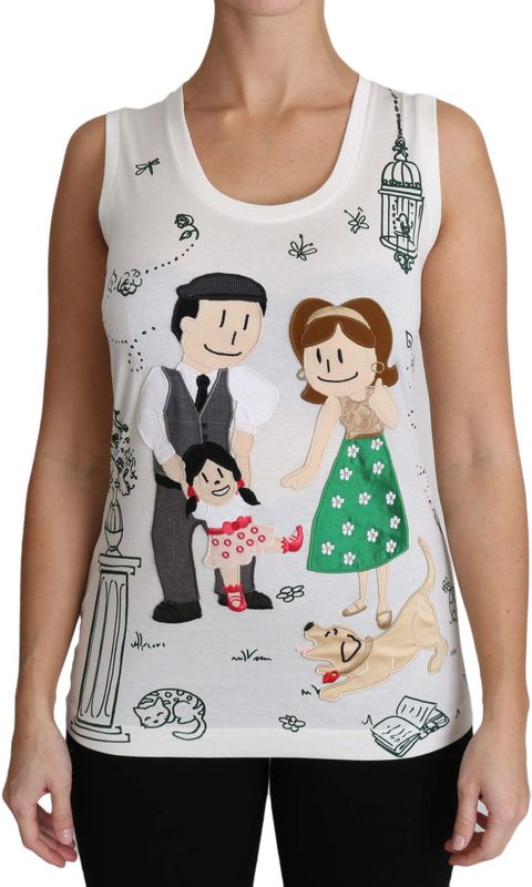 Dolce & Gabbana - Mouwloze Shirt - Wit - Dames