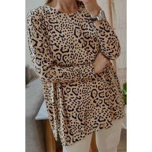 Luipaardprint Lange Mouwen Top