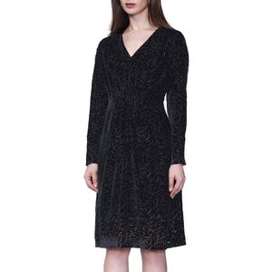 Velvet jurk met V -halslijn en vleermuismouwen