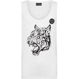 Plein Sport - Tank Top Tiger - Wit - Heren - Katoen