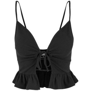 Urban Classics Dames gerimpelde wafel piqué top