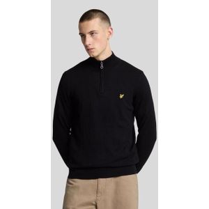 Lyle & Scott - Cotton Merino Quarter Zip - Trui - Jet Black