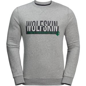 Jack Wolfskin - Heren Slogan Sweatshirt - Grijs - Trui