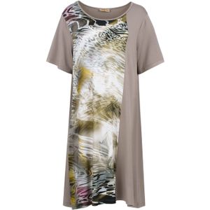 Jerseyjurken - Abstracte Dierenprint - Korte Mouwen - Plus Size