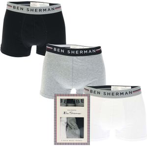 Ben Sherman - Roman Trunks - Boxershorts - Zwart Grijs Wit - 3-Pack