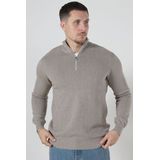 Kronstadt Carlo Sweatshirt ritssluiting zand, Effen