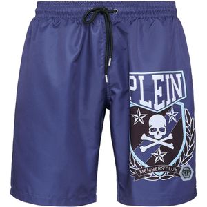 Philipp Plein - Swim Trunks Skull & Bones - Badmode - Blauw - Polyester