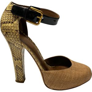 Dolce & Gabbana D'Orsay Pumps met Animalprint in Beige Leer