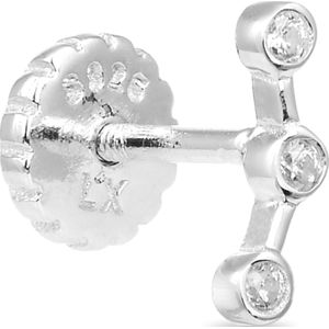 Luxe - Piercing - 925 Sterling Zilver - Glanzende Zirkonia - Gerhodineerde Afwerking