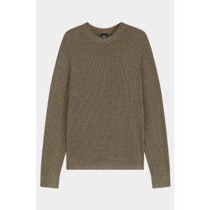 Hugo - P-Horso Sweater - Bruin - Heren - Lange Mouwen - Ribbreisel met Corduroy-effect
