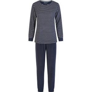 By Louise Dames winter pyjama set lang badstof donker gestreept