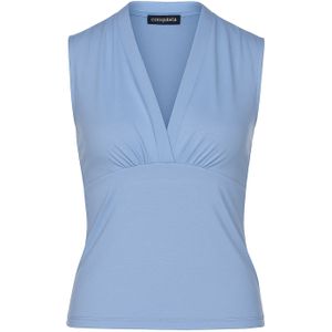 Top - Blauw - Mouwloos - V-hals - Zachte Viscosemix