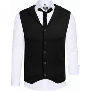 Set van 3 overhemden met vest en stropdas