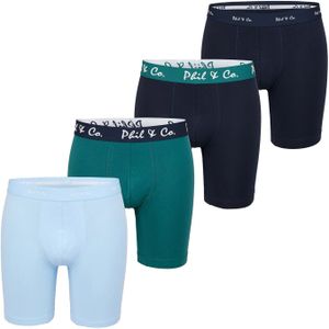 Phil & Co Boxershorts heren met lange pijpen boxer briefs 4-pack blauw / groen