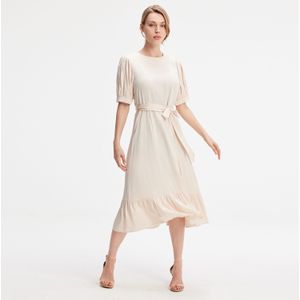 Viscose blouse-jurk met donzige zoom