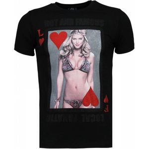 Local Fanatic Hot & famous poker bar refaeli rhinestone t-shirt